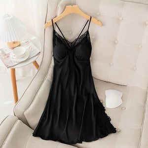 Sexy Lace Satin Nightgown & Robe Set