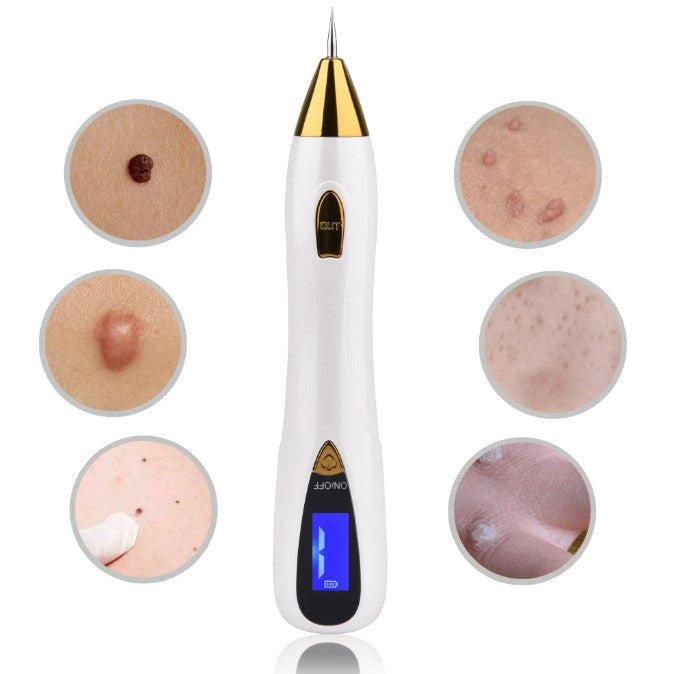 Skin Care Laser Mole, Tattoo Freckle, Wart Corns Dark Spot Removal Pen LCD - Silver_2