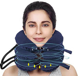 Cervical Traction Device Neck Support Inflatable Pillow - Blue_0