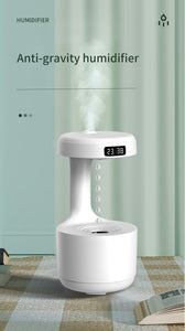 Water Drop Backflow Anti gravity Humidifier LED Time Display_0