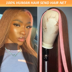 Ombre Strawberry Pink Human Hair Wig