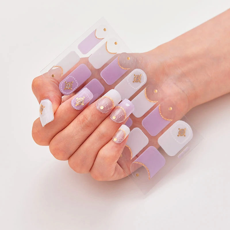 gel nail stickers purple