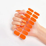 Semi-Cured Gel Nail Strips Manicure Kit Orange