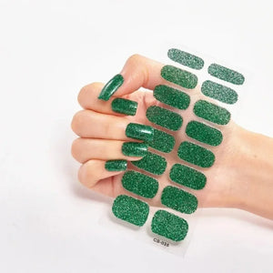 Semi-Cured Gel Nail Strips Manicure Kit Green