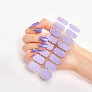 Semi-Cured Gel Nail Strips Manicure Kit Purple