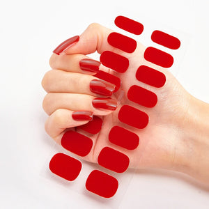 Semi-Cured Gel Nail Strips Manicure Kit Red