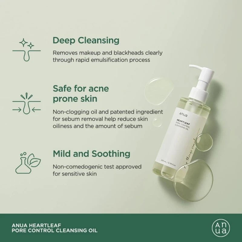 Anua Heartleaf Pore Control Cleansing Oil Korean Skincare
