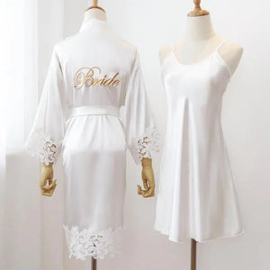 Bridal Lace Kimono Bathrobe & Nightwear