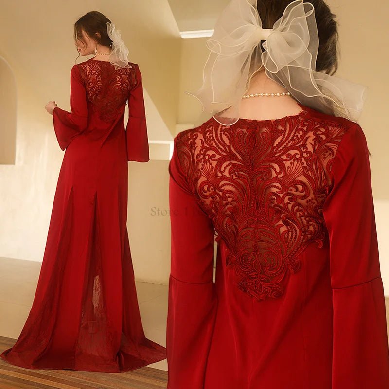 Elegant Bridal Lace Nightgown Kimono Gown