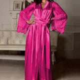 Elegant Lace Women's Pajama Robe Set
