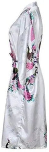 Floral Silk Bridal Kimono Bathrobe Short