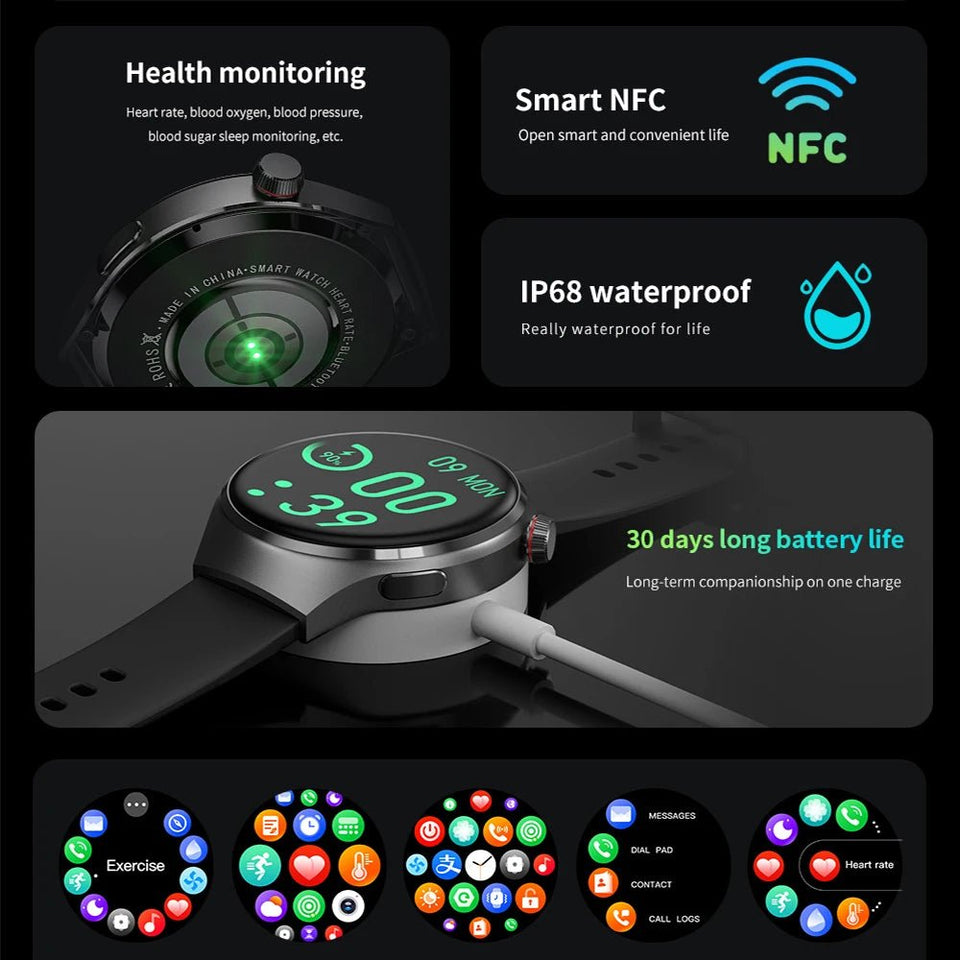 GT4 Pro Smartwatch HD NFC IP68