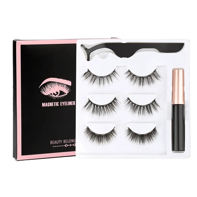 Magnetic Eyelashes Set with Tweezers Waterproof