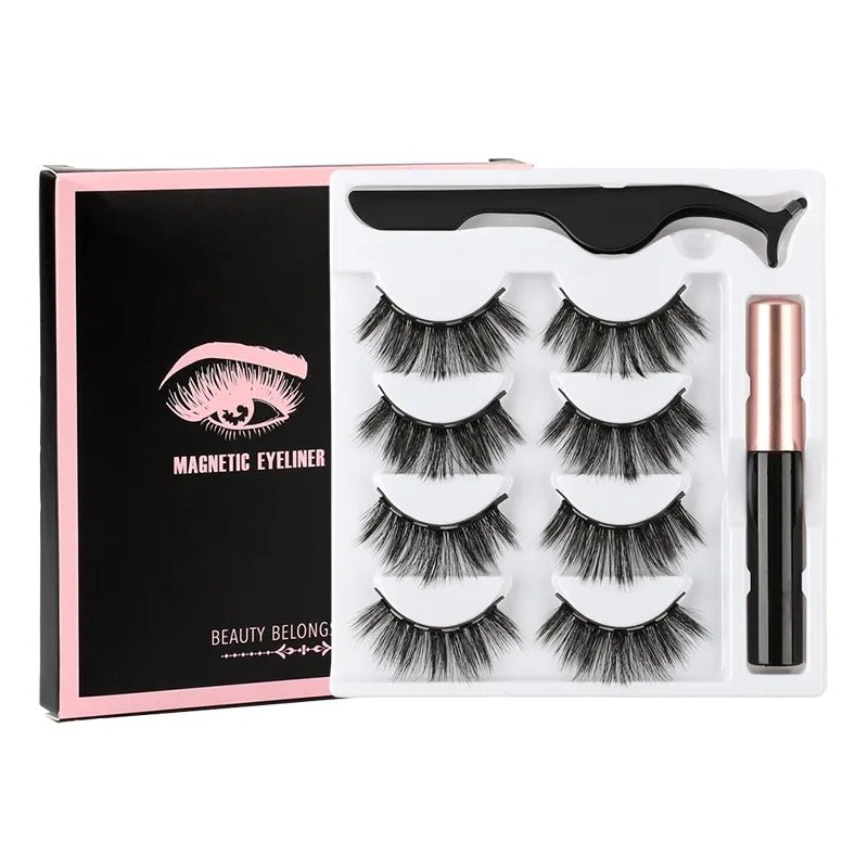 Magnetic Eyelashes Set with Tweezers Waterproof