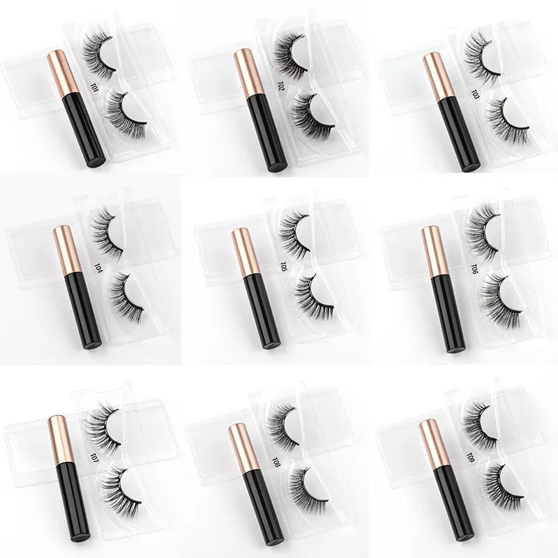 Magnetic Eyelashes Set with Tweezers Waterproof