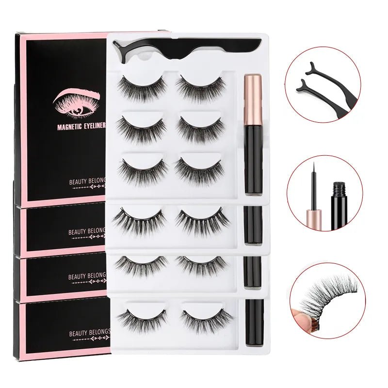 Magnetic Eyelashes Set with Tweezers Waterproof