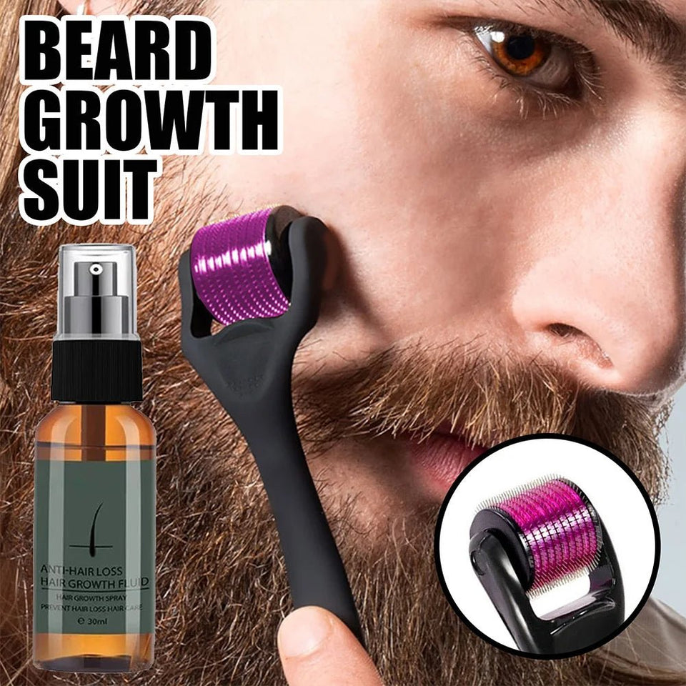 Men's Beard Growth Roller & Oil Kit