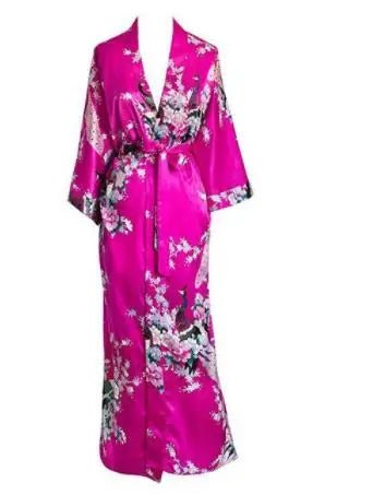 Peacock Floral Kimono Bathrobe Gown