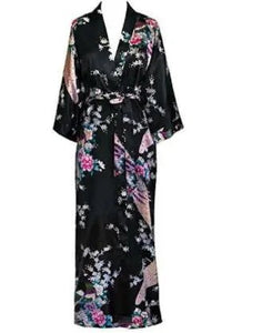 Peacock Floral Kimono Bathrobe Gown