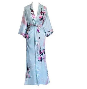 Peacock Floral Kimono Bathrobe Gown