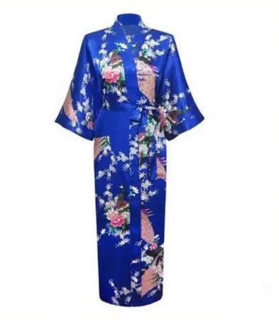 Peacock Floral Kimono Bathrobe Gown