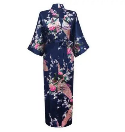 Peacock Floral Kimono Bathrobe Gown