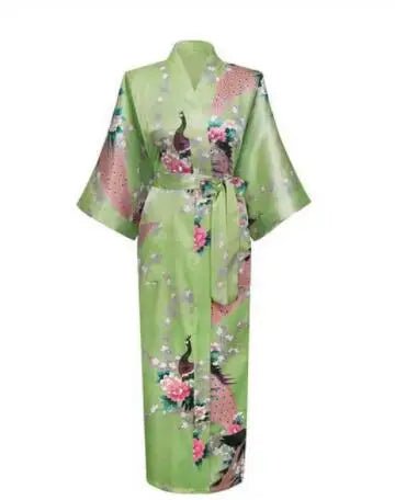 Peacock Floral Kimono Bathrobe Gown