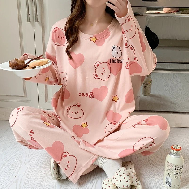 Pink Plaid Puppy Women's Pajama Set
