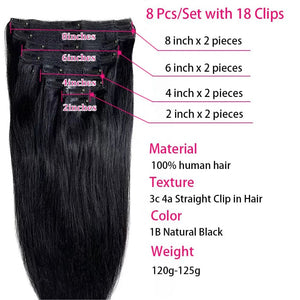 Remy Clip-In Hair Extensions Straight