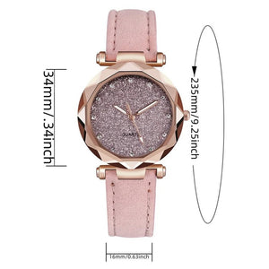 Rhinestone Starry Sky Pink Quartz Watch
