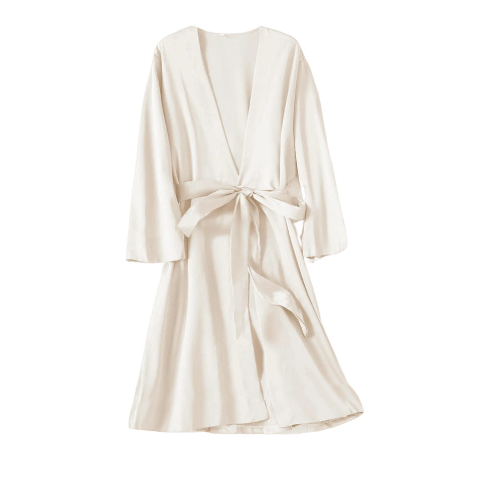 Satin Bridal Kimono Robe - Sexy