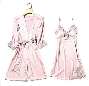 Satin Lace Pajamas Set for Women