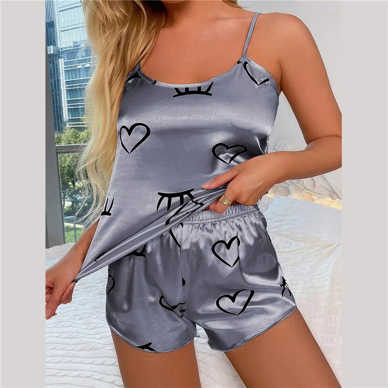 Silk Satin Cami Top and Shorts Pajamas