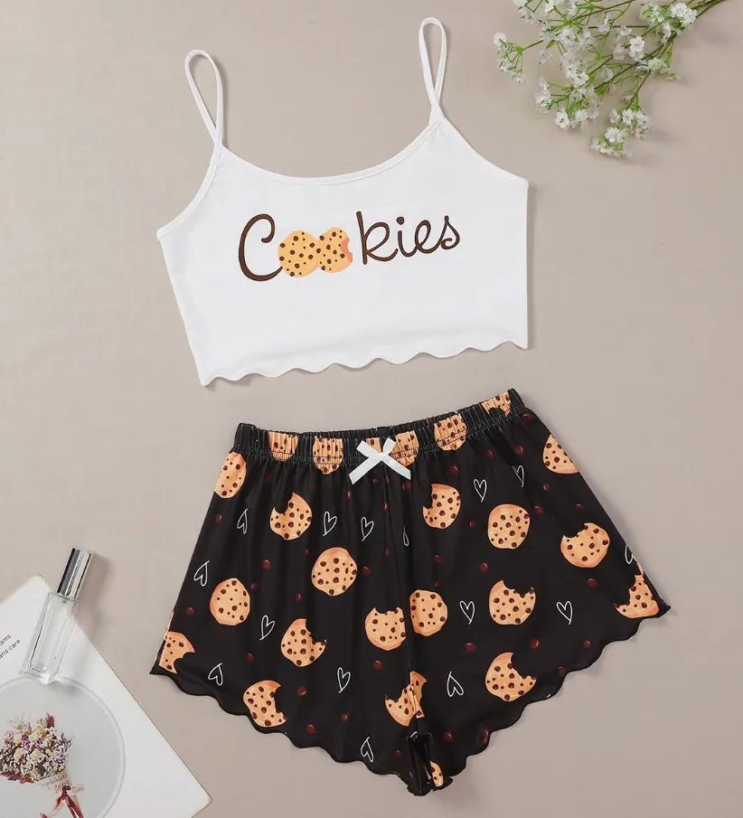 Summer Crop Top Pajama Set