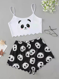 Summer Crop Top Pajama Set