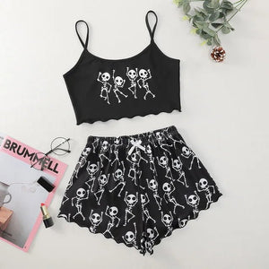 Summer Crop Top Pajama Set