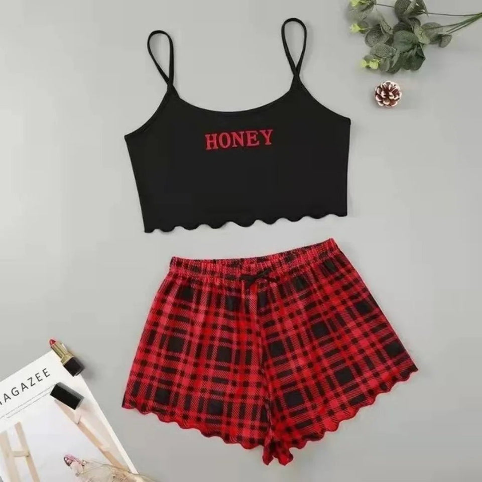 Summer Crop Top Pajama Set