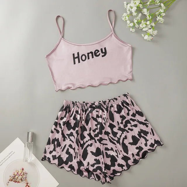 Summer Crop Top Pajama Set