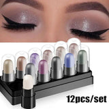 Waterproof Glitter Eyeshadow Pencil Set 12pcs