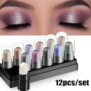 Waterproof Glitter Eyeshadow Pencil Set 12pcs