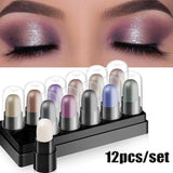 Waterproof Glitter Eyeshadow Pencil Set 12pcs