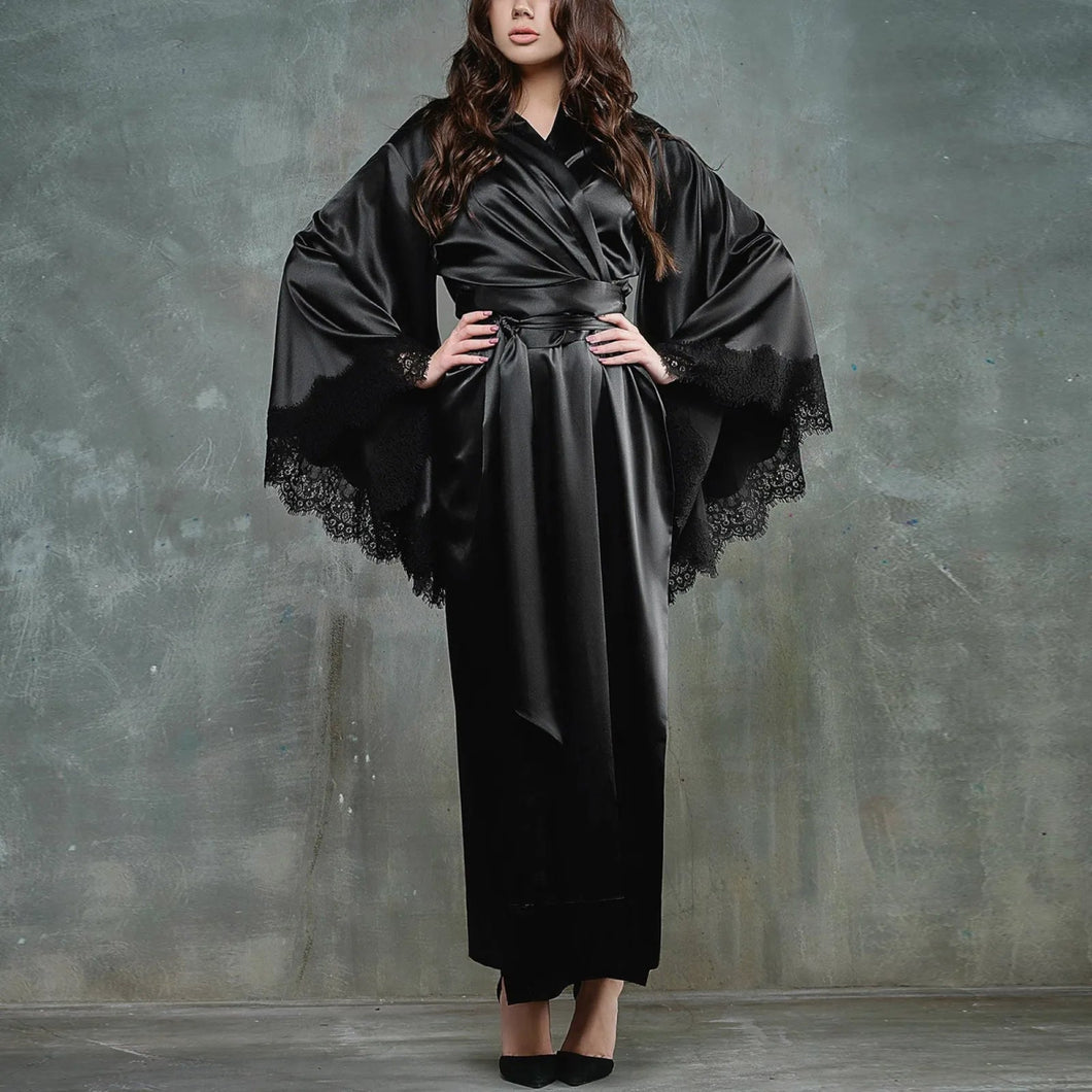 Women's Satin Silk Kimono Bathrobe