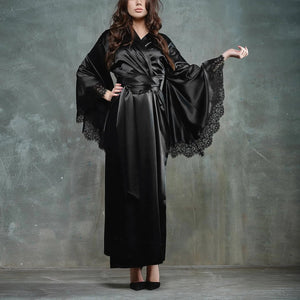 Women's Satin Silk Kimono Bathrobe