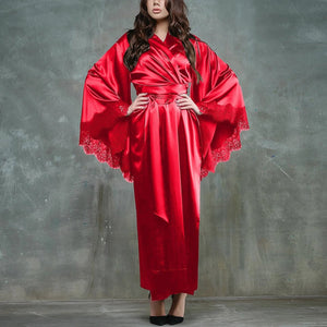 Women's Satin Silk Kimono Bathrobe