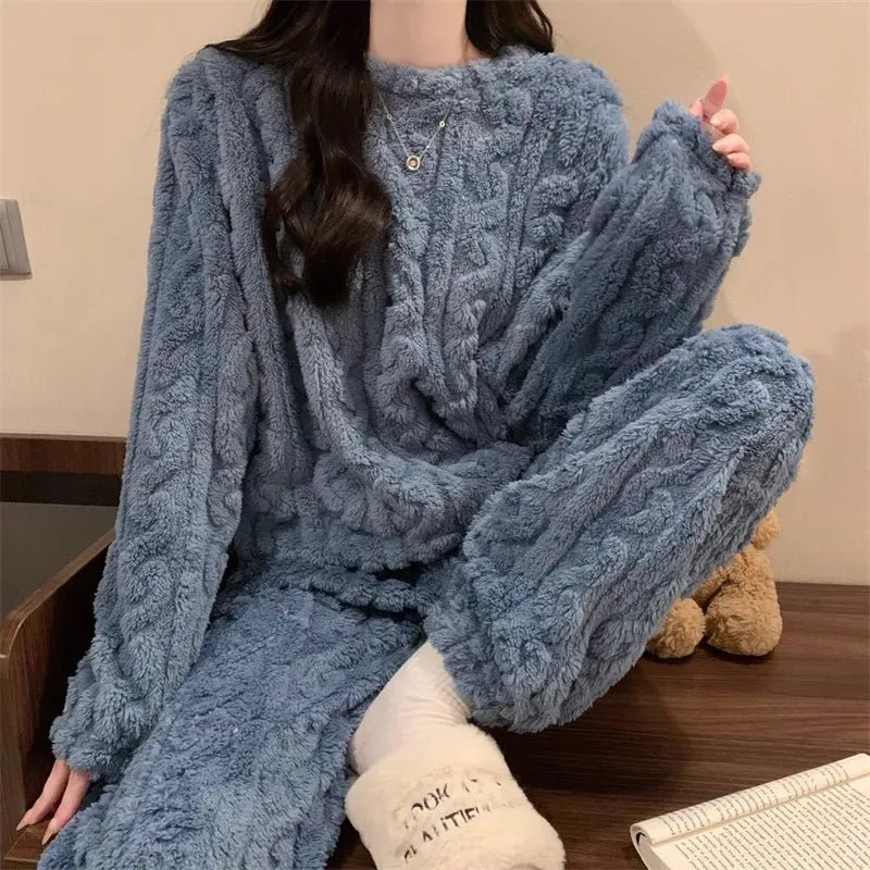 Women's Winter Velvet Jacquard Pajama Set